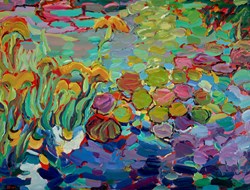 Foxhill Lilies by Jeffrey Pratt - Original Painting on Board sized 41x32 inches. Available from Whitewall Galleries